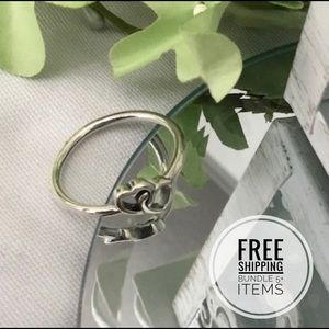 925 Sterling Silver Double Heart Ring